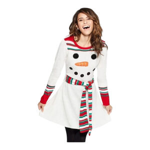 NEW Born Famous Ugly Christmas Sweater Dress with belt Size XS